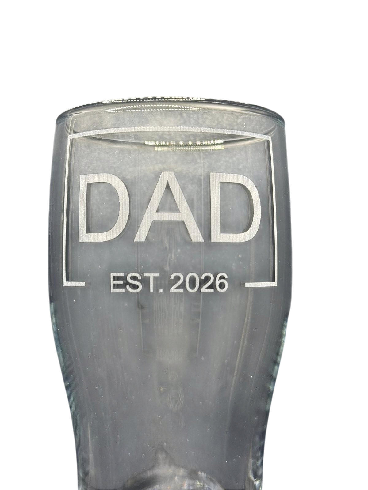 Fathers Day - DAD EST - Engraved Pint Glass - Presentation Box