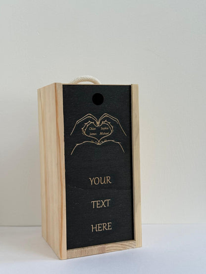 Personalised - Fathers Day - Hand Heart - Engraved Pint Glass - Presentation Box