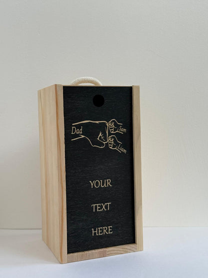Personalised - Fathers Day - Fist Bump - Engraved Pint Glass - Presentation Box