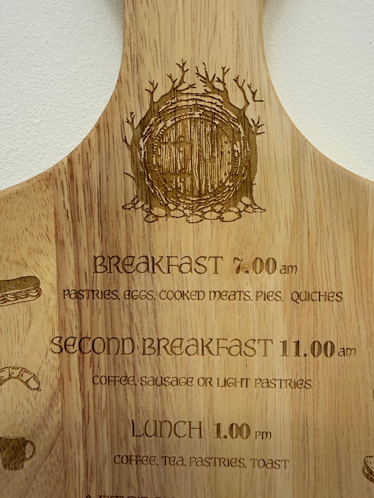 Lord of the Rings inspired 7 Meals Chopping Board