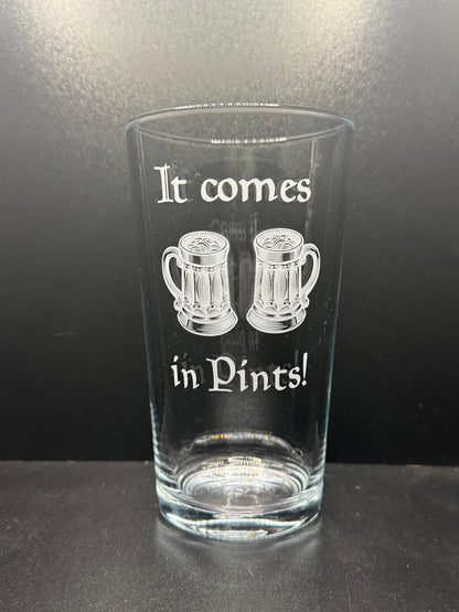 It Comes in Pints - Pint Pots - Engraved Pint Glass - Presentation Box