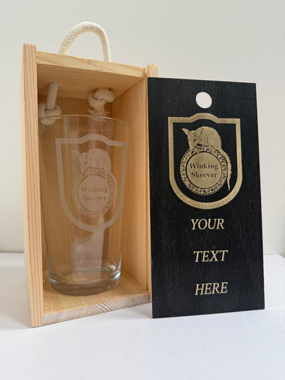 Winking Skeever Inn - Elder Scrolls Themed - Engraved Pint Glass - Presentation Box