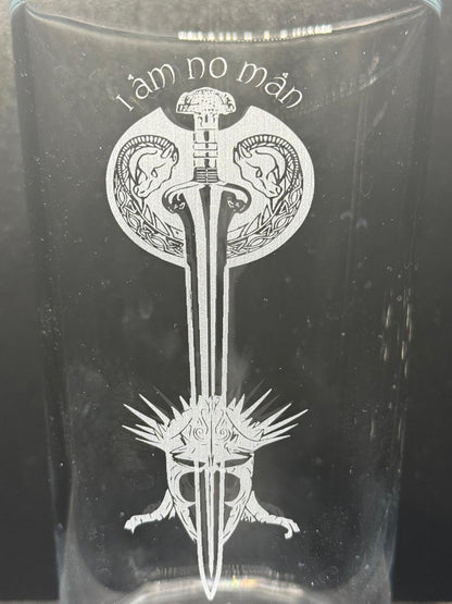 Eowyn Sword Nazgul (I am Not a Man)  - Engraved Pint Glass - Presentation Box (Copy)