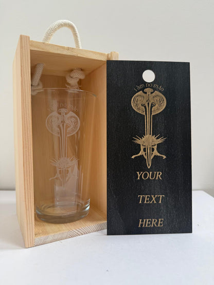Eowyn Sword Nazgul (I am Not a Man)  - Engraved Pint Glass - Presentation Box (Copy)