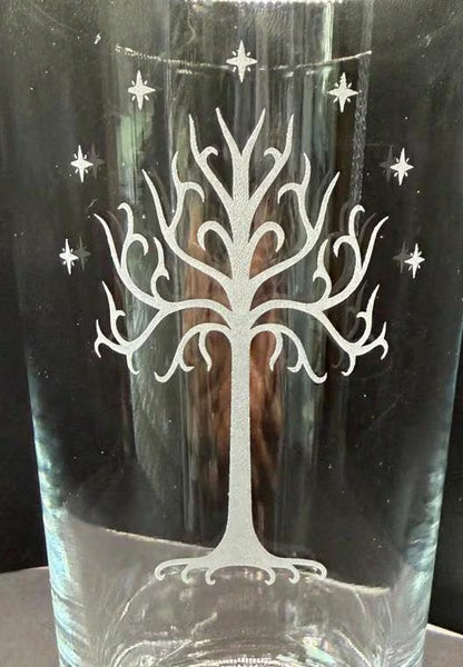 White Tree of Gondor - Engraved Pint Glass - Presentation Box