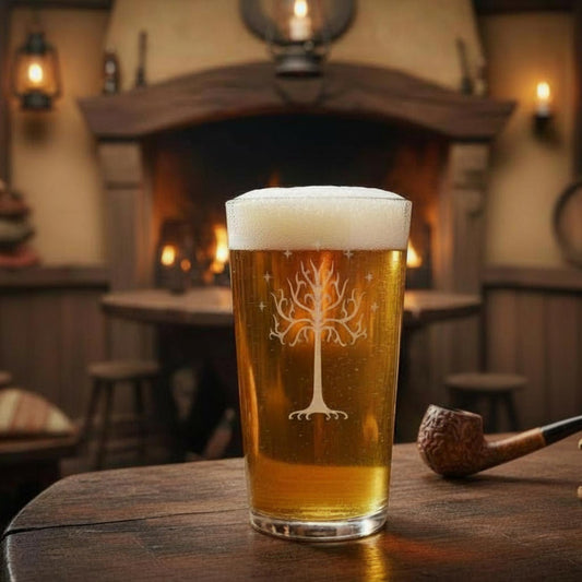 White Tree of Gondor - Engraved Pint Glass - Presentation Box