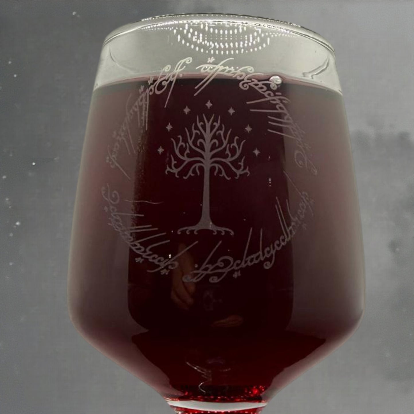 Personalised - Engraved LotR inspired Wine glass - choose from 6 designs