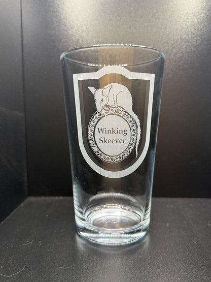 Winking Skeever Inn - Elder Scrolls Themed - Engraved Pint Glass - Presentation Box