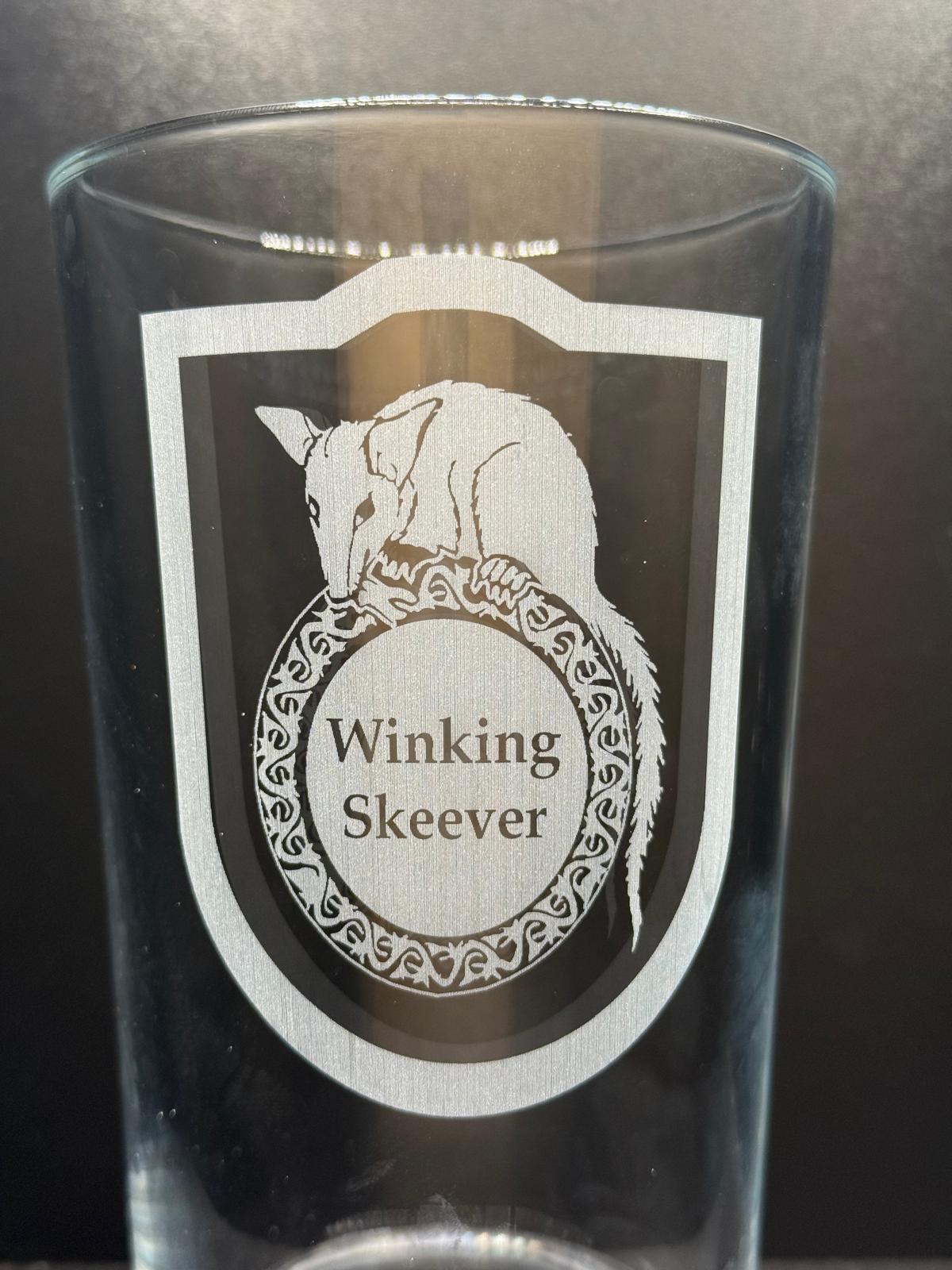 Winking Skeever Inn - Elder Scrolls Themed - Engraved Pint Glass - Presentation Box
