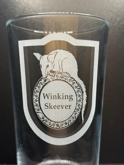 Winking Skeever Inn - Elder Scrolls Themed - Engraved Pint Glass - Presentation Box