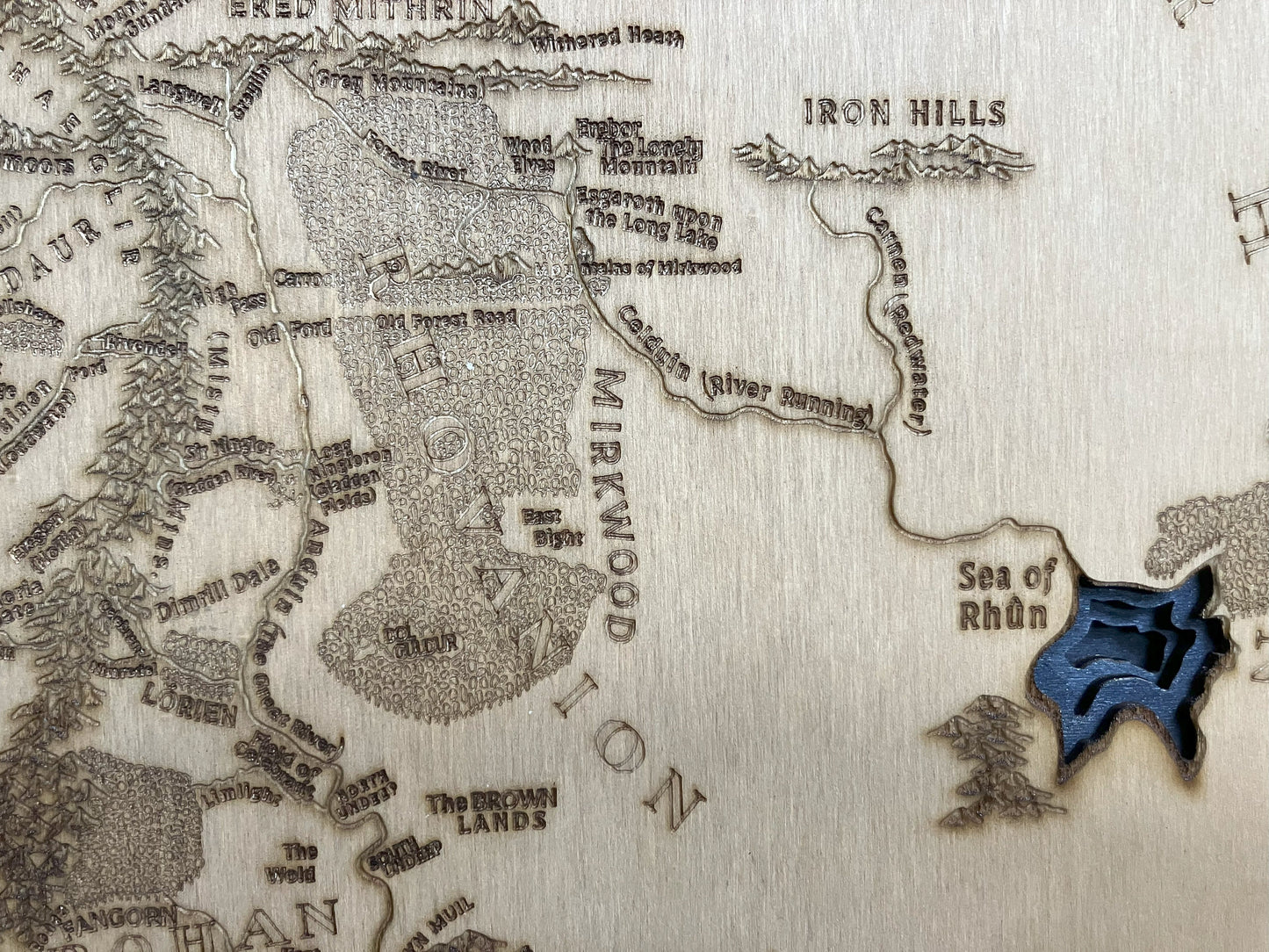 Lord of the Rings - Middle earth 3D Relief Map Wooden Art Picture