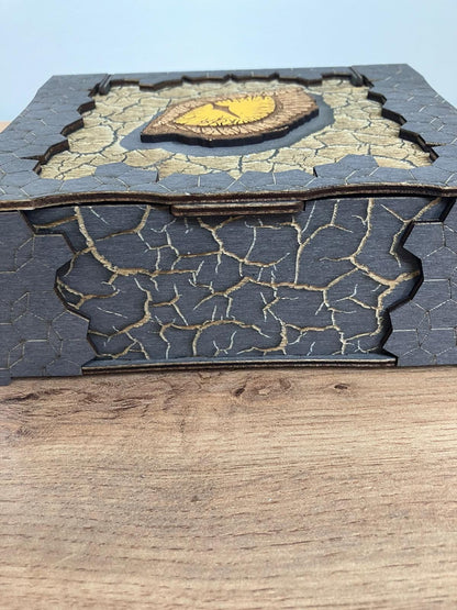 Wooden Dragon eye Box with wooden hinges
