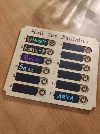 D&D Roll for Initiative tracking board