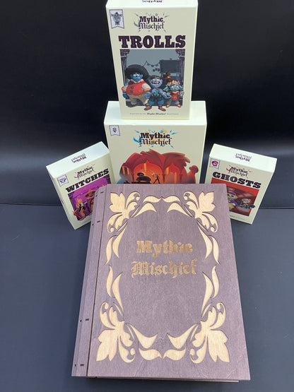 Mythic Mischief Book Box with Inserts for Base game + ALL 3 expansions.
