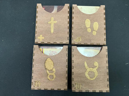 Among Cultists Kickstarter + expansions - Board Game inserts - Sleeved - with no lid lift.