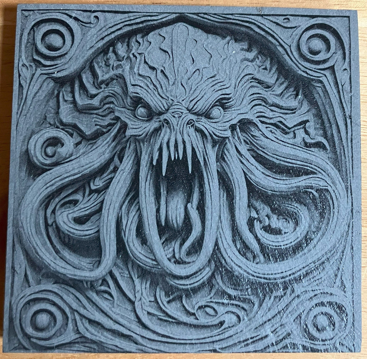 Cthulhu 3D Effect Slate Coaster, another view