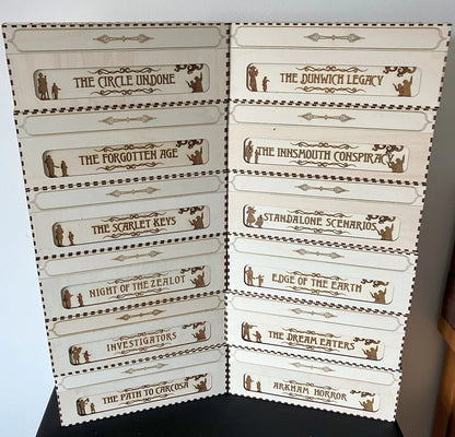 Arkham Horror "The Card Game". Triple Storage Box with optional extender (sold separately) - Sleeved - personalisation options available.