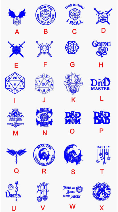 Dungeons and Dragons themed Slate Coasters 24 Options