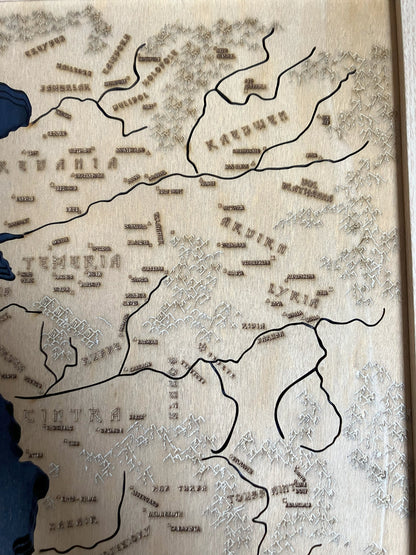 The Witcher Relief Map Wooden Art Picture
