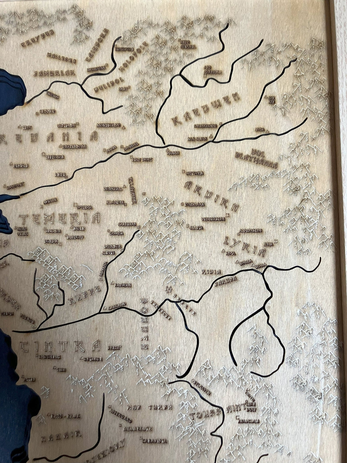 The Witcher Inspired 3D Relief Map Wall Art, another view