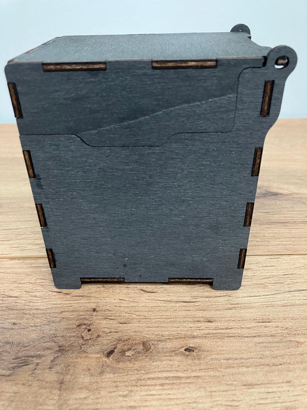 Wooden Deck Box with integrated wooden hinges