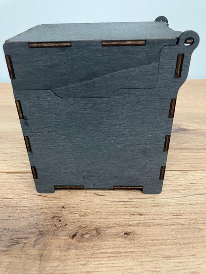 Wooden Deck Box with integrated wooden hinges