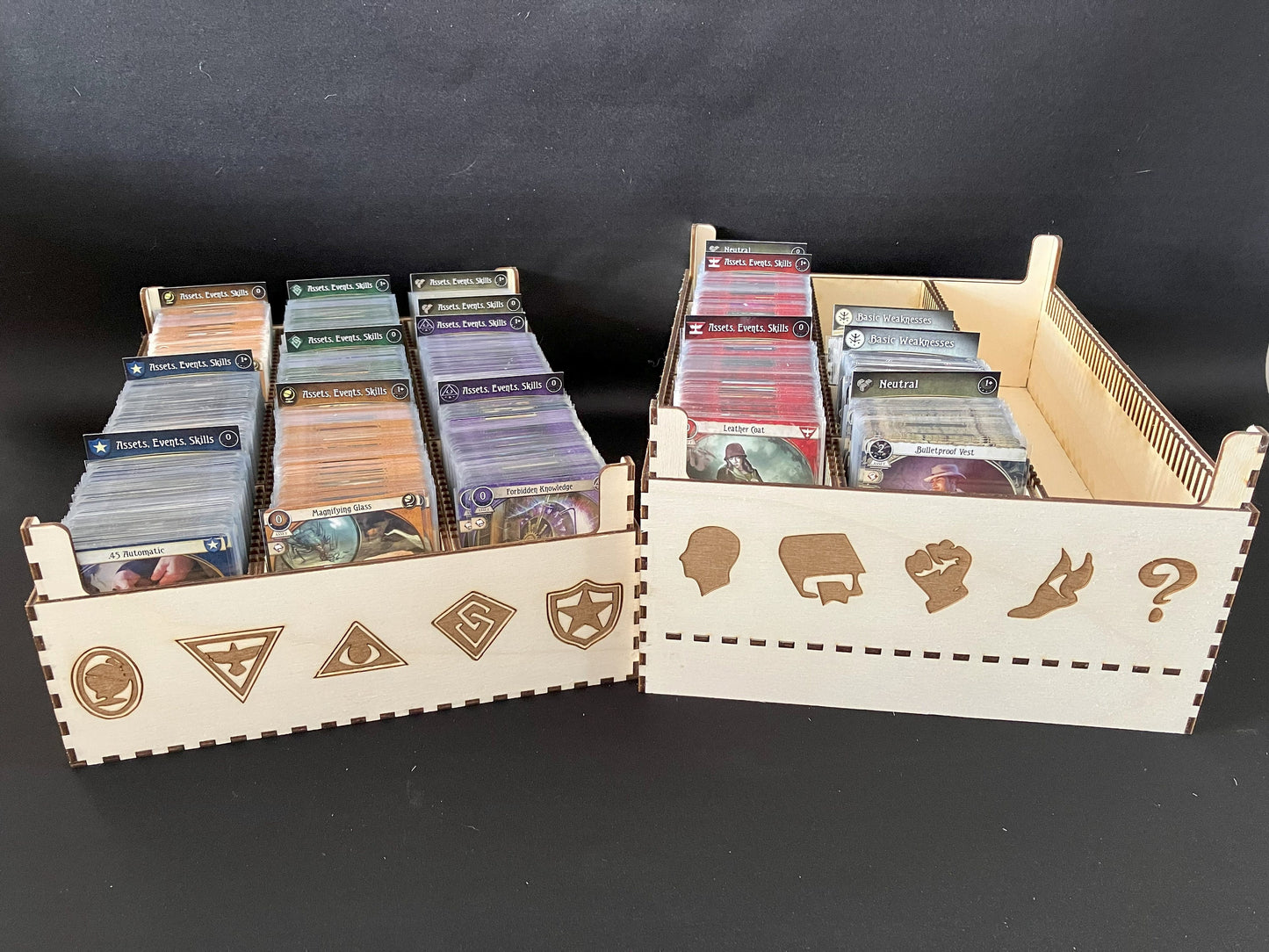 Arkham Horror "The Card Game". Triple Storage Box with optional extender (sold separately) - Sleeved - personalisation options available.