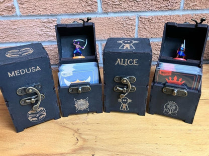 Engraved Character Storage Boxes for Unmatched