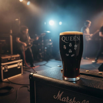 Choose Your Band Engraved Pint Glass, Personalised