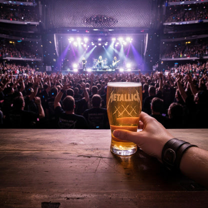 Choose Your Band Engraved Pint Glass, Personalised