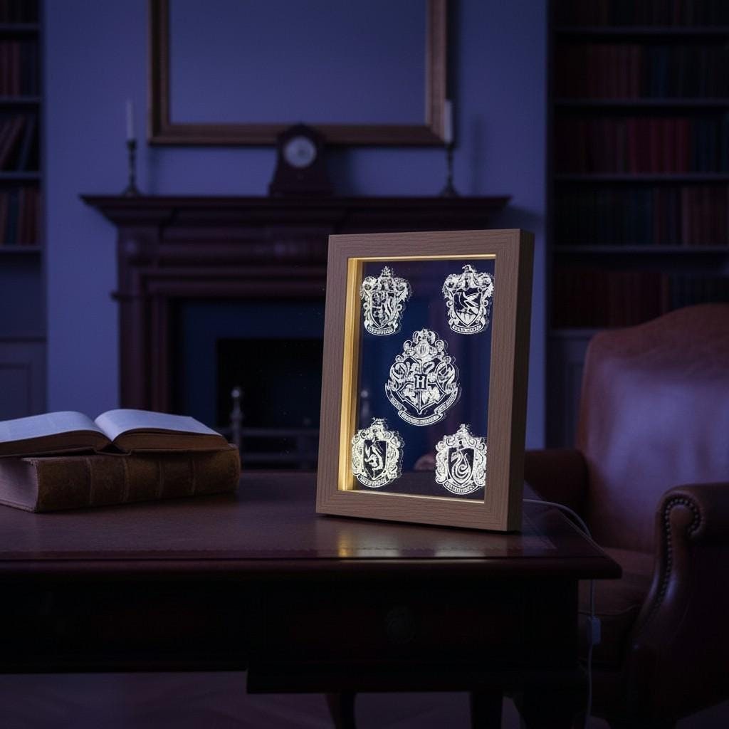 Hogwarts House Shields LED Picture Frame