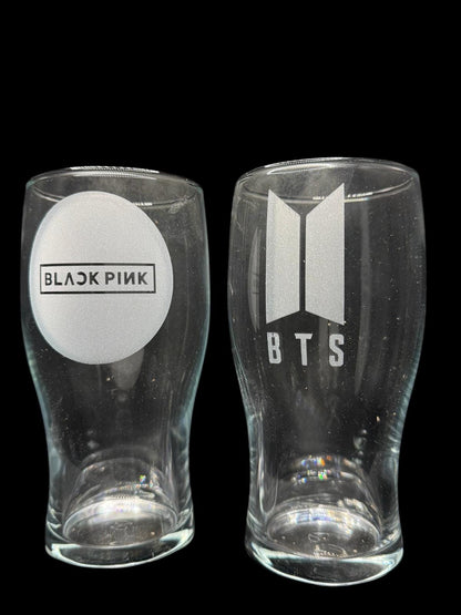 Choose Your Band Engraved Pint Glass, Personalised