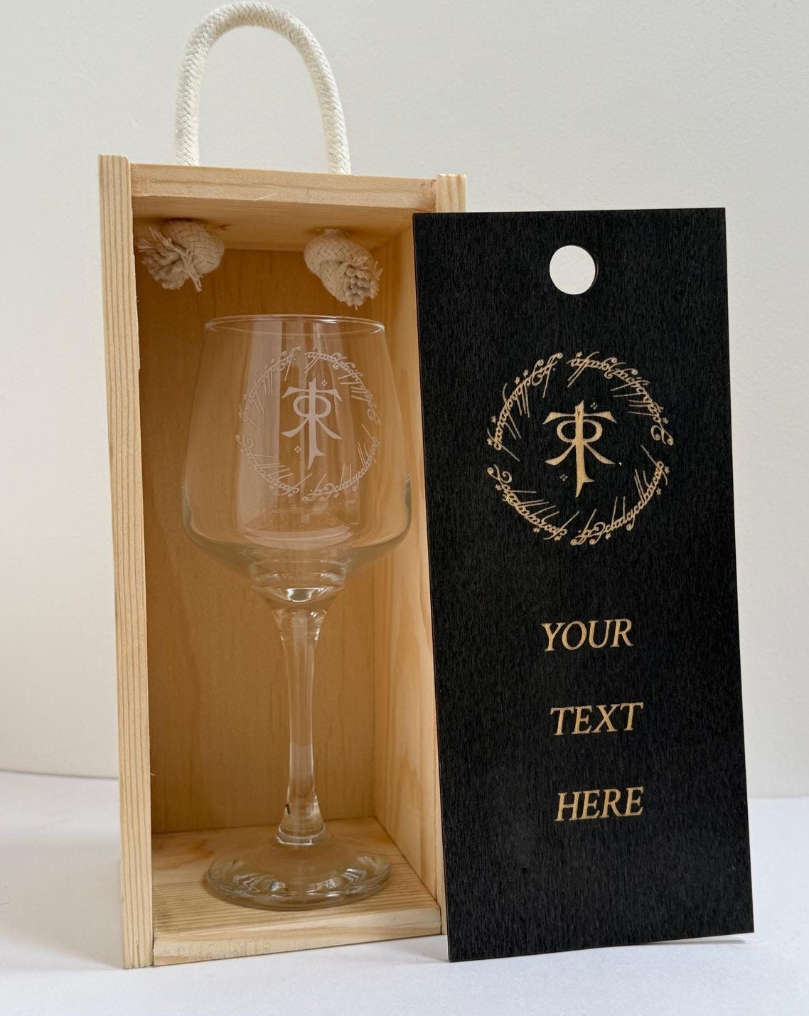 Lord of the Rings Inspired Engraved Wine Glass, Personalised