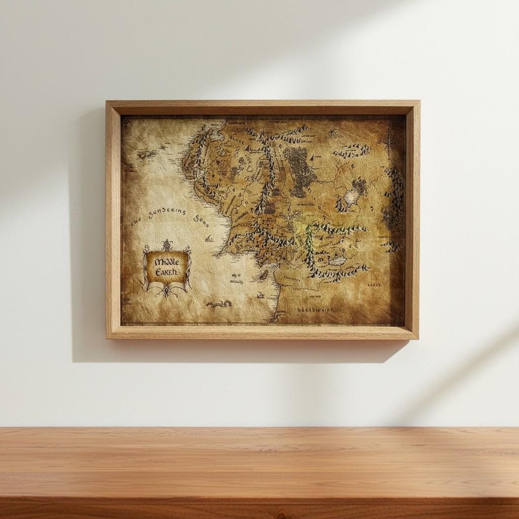 Middle-earth Map Framed Print