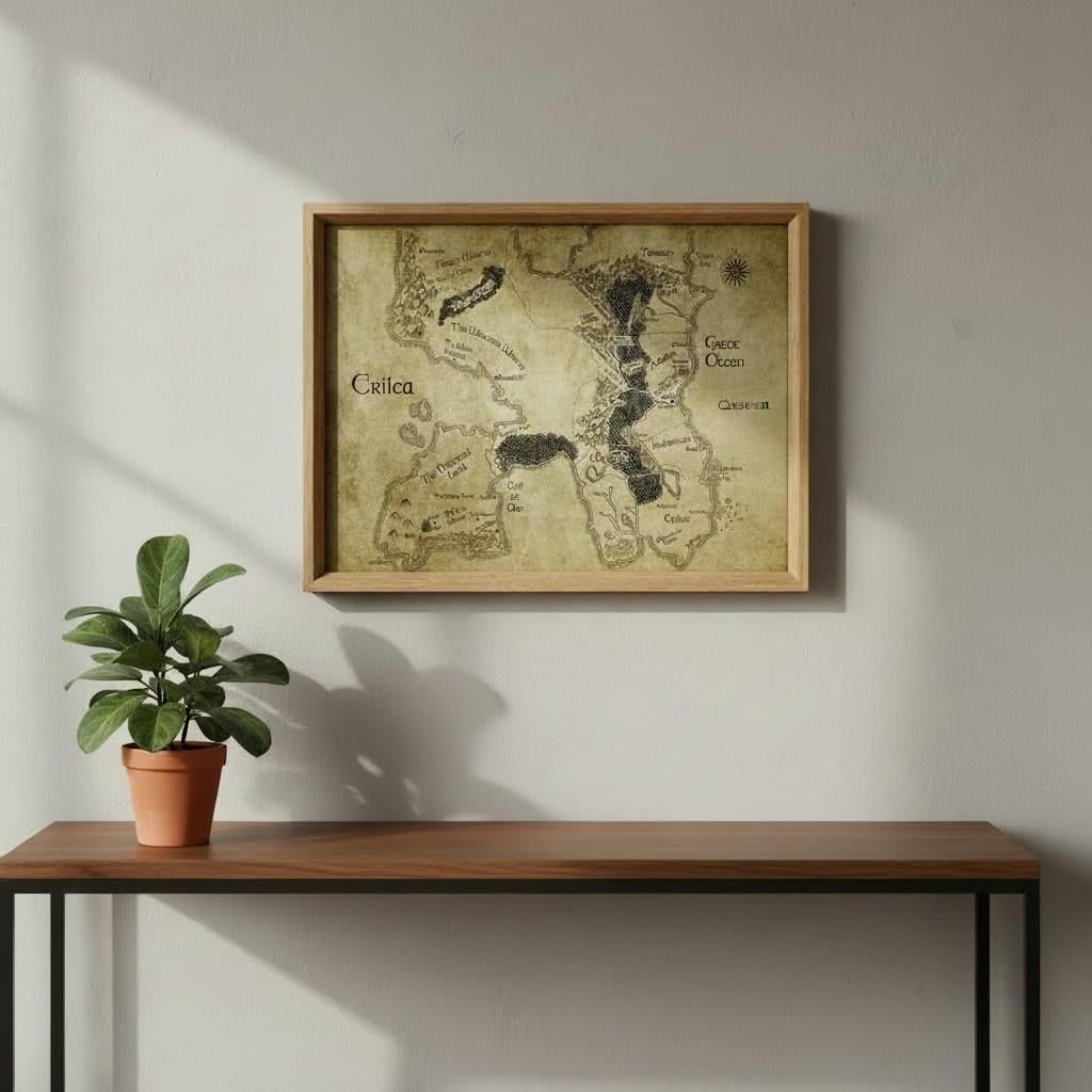 Erilea Fantasy Map Framed Print