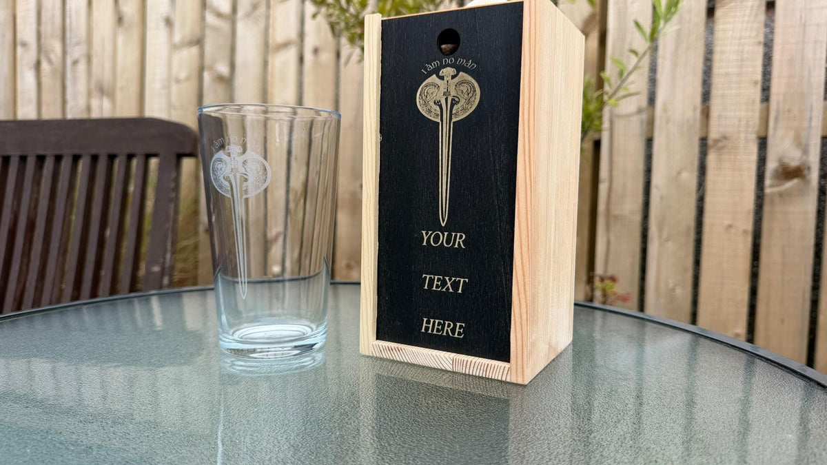 Eowyn Sword I Am No Man Engraved Pint Glass