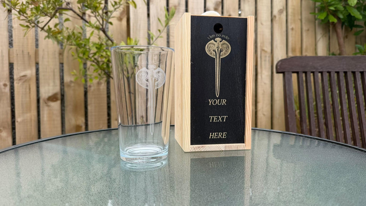 Eowyn Sword I Am No Man Engraved Pint Glass