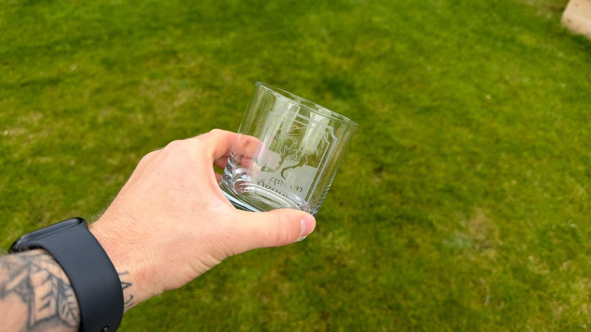 Green Dragon Pub Sign Engraved Whisky Glass