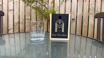 Gate of Moria Engraved Whisky Glass, Personalised