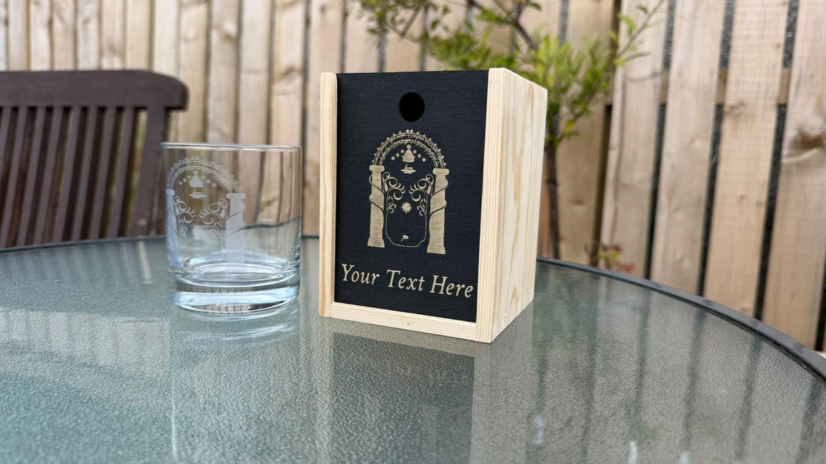 Gate of Moria Engraved Whisky Glass, Personalised