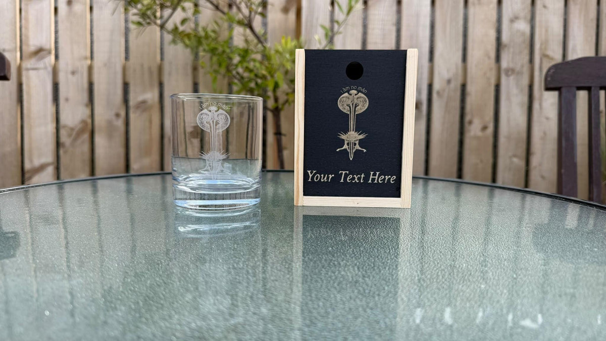 Eowyn and Nazgul Engraved Whisky Glass