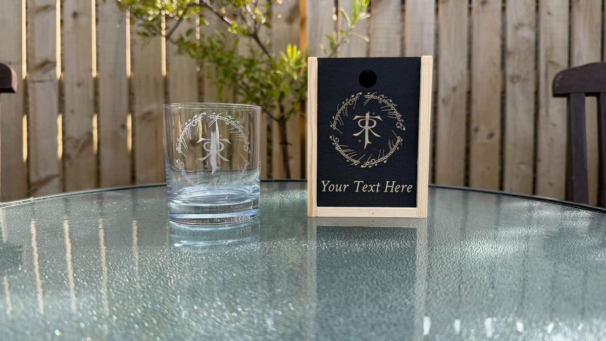Tolkien Monogram Engraved Whisky Glass, Personalised