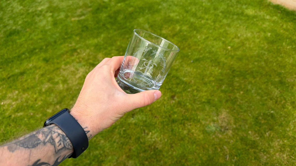 Tolkien Monogram Engraved Whisky Glass, Personalised