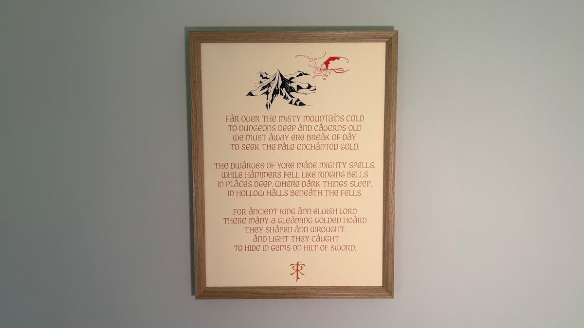 Misty Mountains Dwarves Song Framed Print