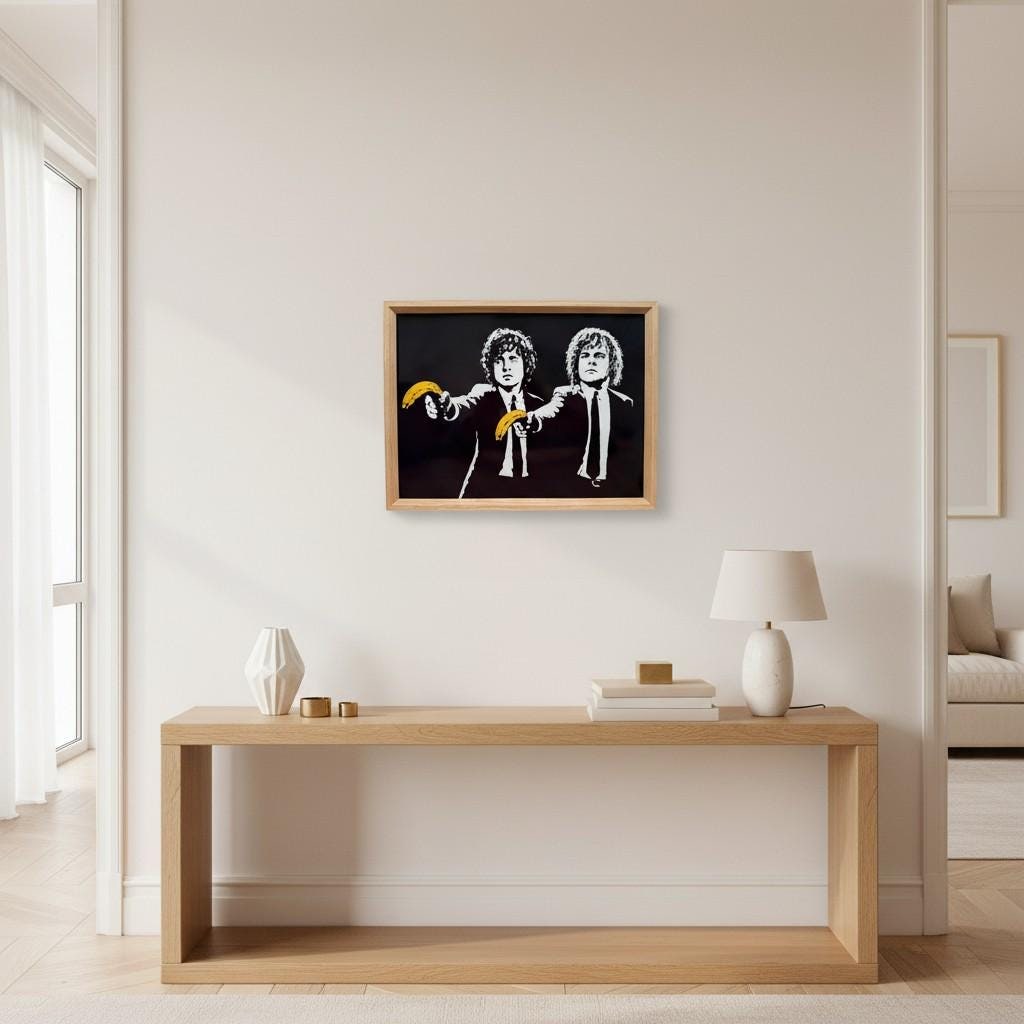 Hobbit Pulp Fiction Street Art Framed Print