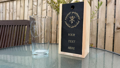 Tolkien Monogram Engraved Pint Glass