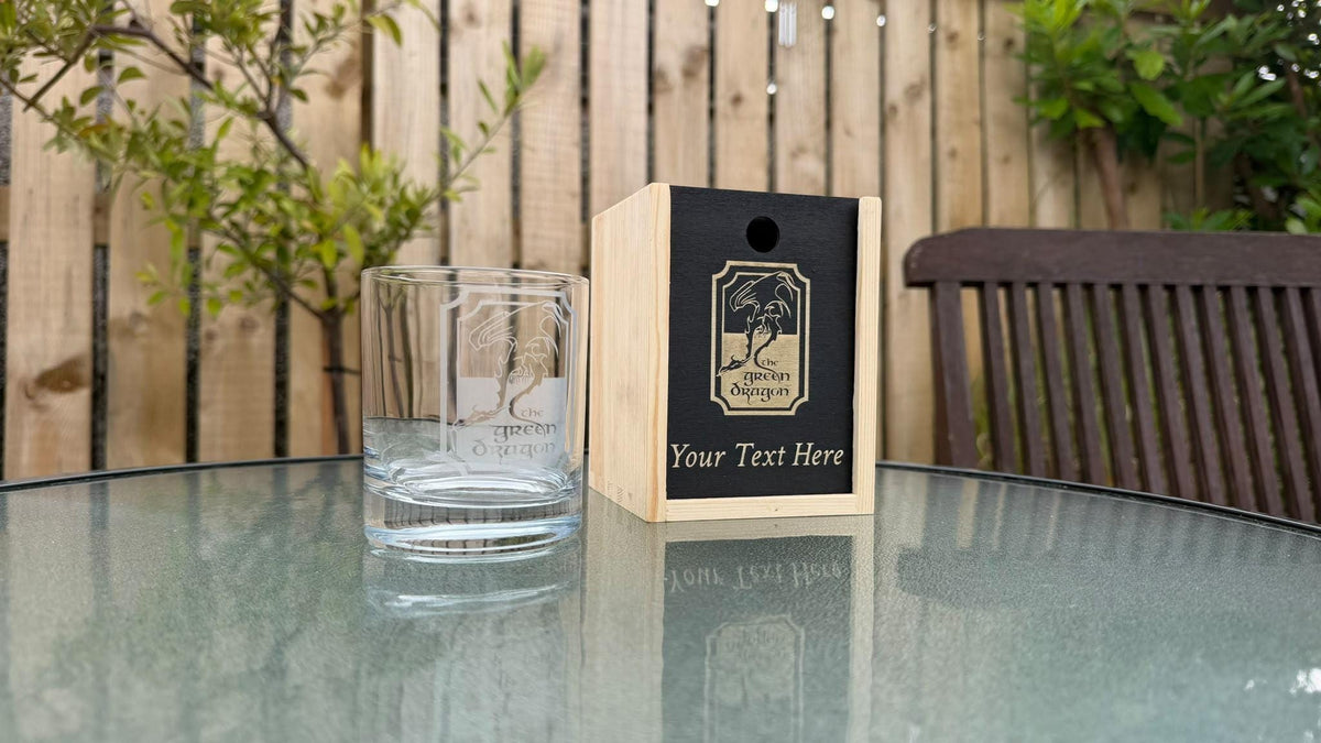 Green Dragon Pub Sign Engraved Whisky Glass