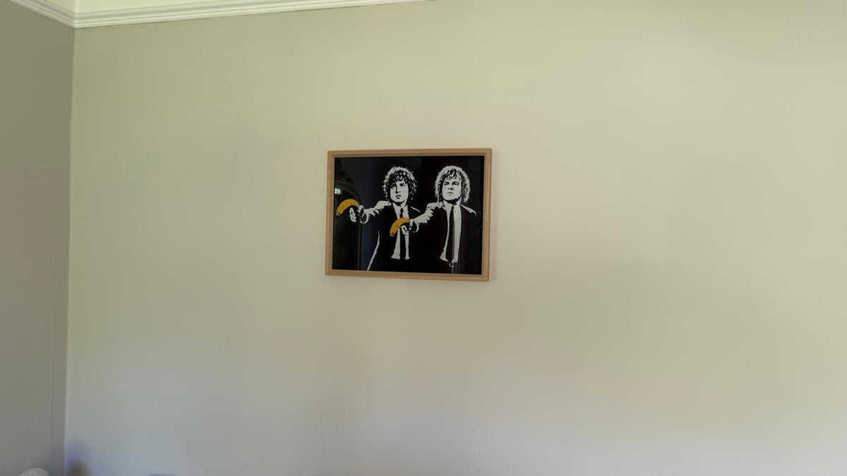Hobbit Pulp Fiction Street Art Framed Print