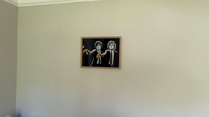 Hobbit Pulp Fiction Street Art Framed Print