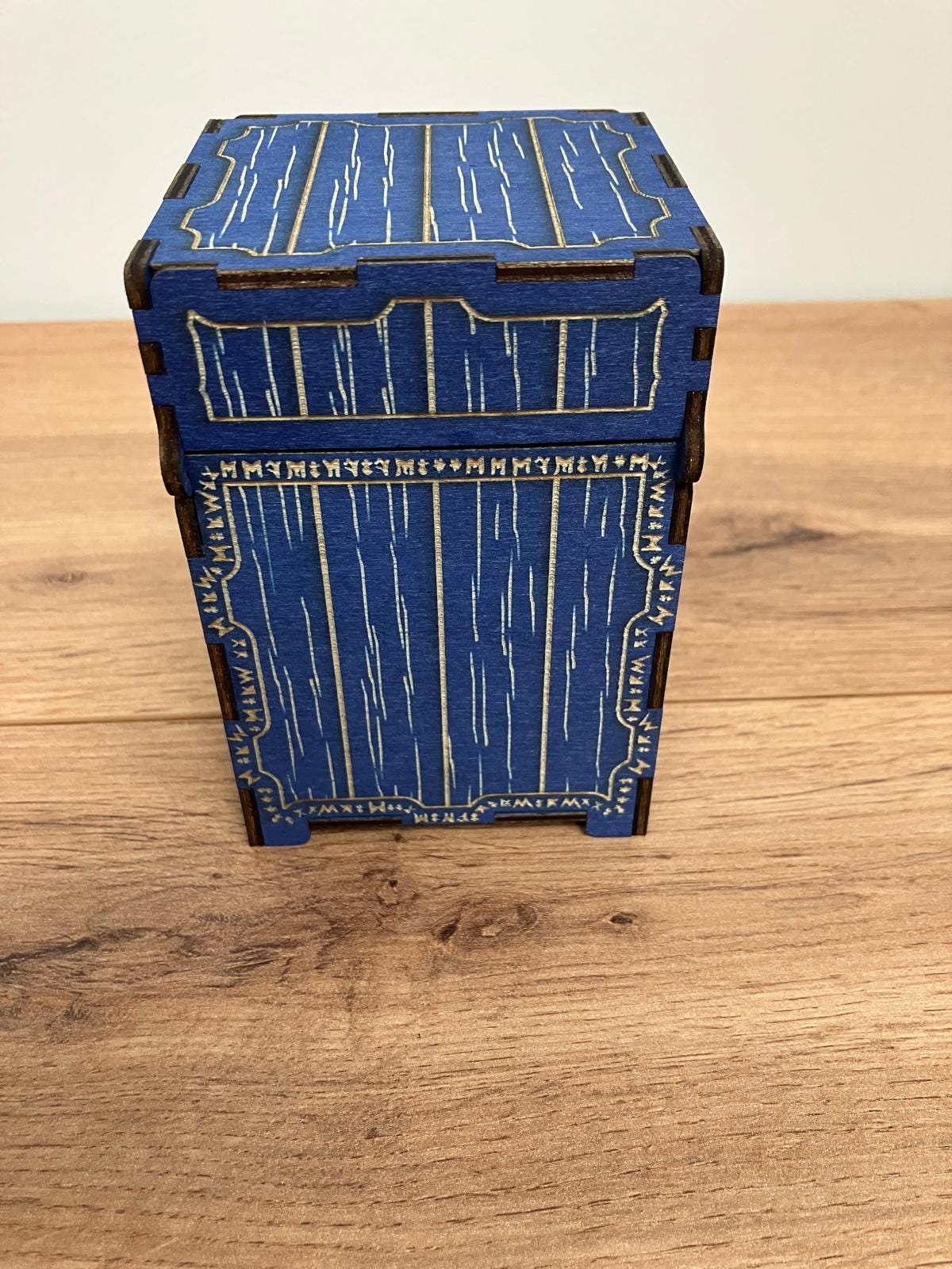 Wooden Box with clasp and integrated hinge